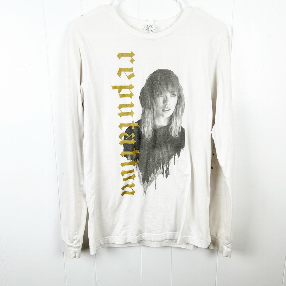 Taylor Swift Reputation Long Sleeve White Tour Tee Medium *TINY FLAWS*